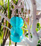 Long shell mermaid blue earrings