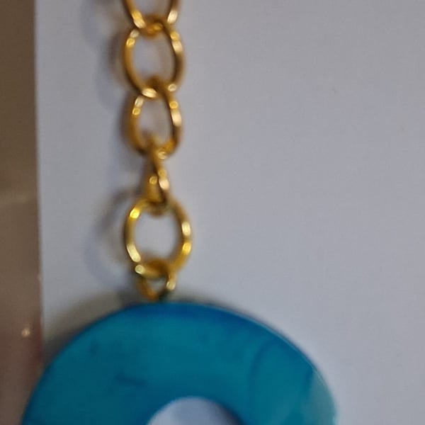 Handmade epoxy resin keyring with initial letter C