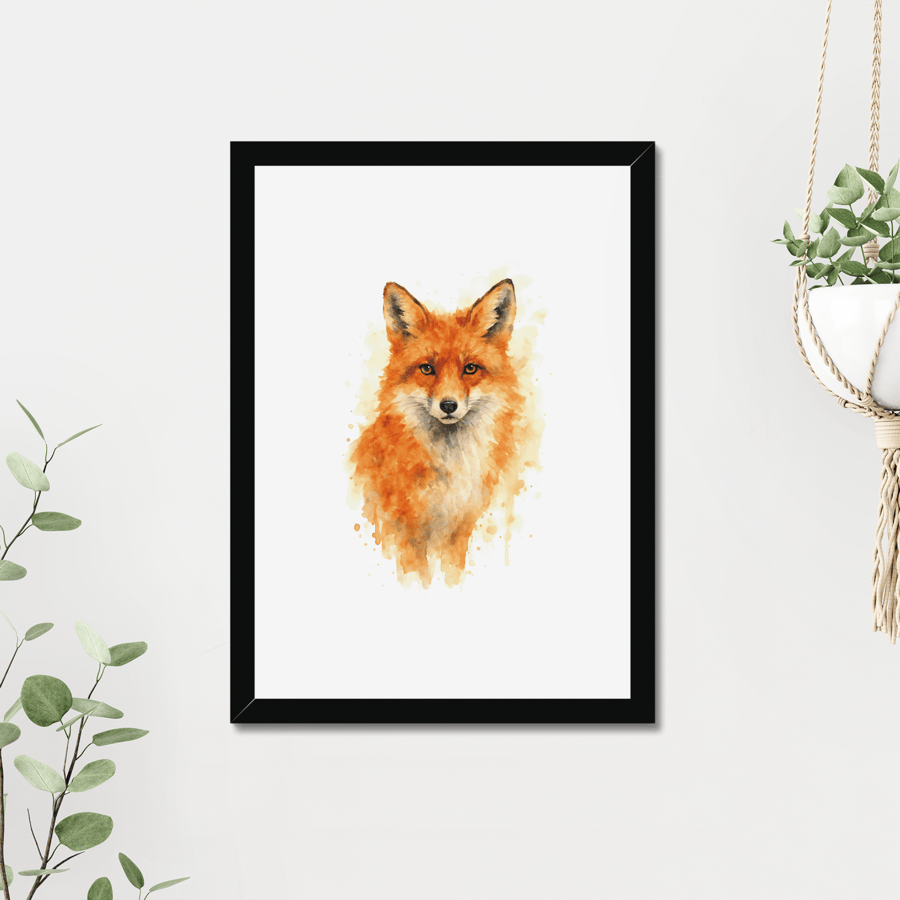 Red Fox Watercolour Print - A5 to A3 Giclee Print (Unframed)