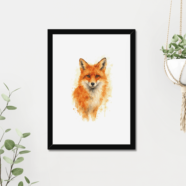 Red Fox Watercolour Print - A5 to A3 Giclee Print (Unframed)