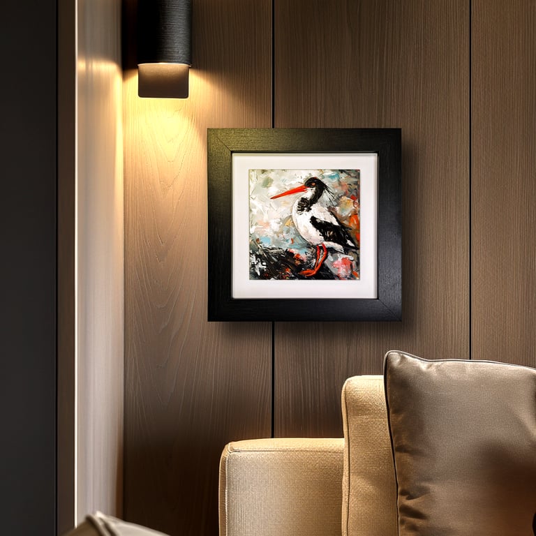 Oystercatcher Ceramic Tile Art - Impressionist Coastal Wall Art - Home Decor 