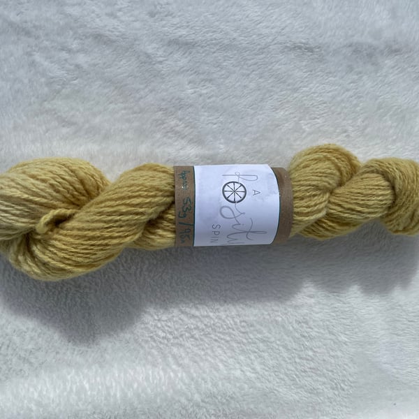 Hand-spun naturally dyed wool, DK