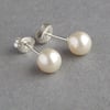 Cream Pearl Studs - Swarovski Pearl Post Earrings - Bridal Jewellery