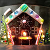 Gingerbread House Glass Candle Screen