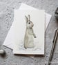 Rabbit Christmas Card Hand Designed and Finished By CottageRts - Image 1