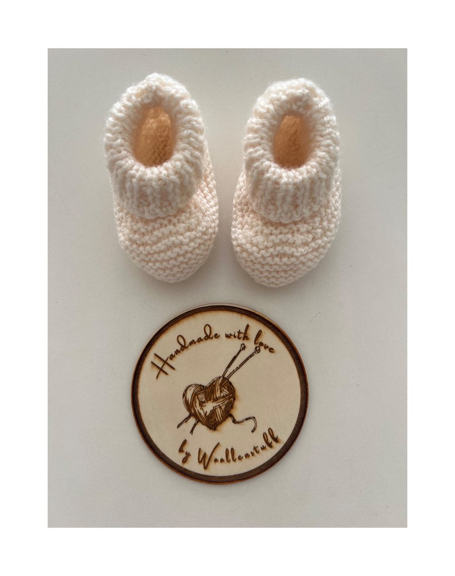 Made To Order Handknitted Clover Baby Boots with cuff 5 sizes. Any colour.