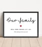 Personalised Our Family Print