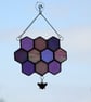 Stained Glass 10-Piece Pinks & Purples Honeycomb & Bumble Bee Suncatcher - Image 5