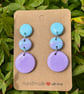 Turquoise and Lavender Dangly Summer Earrings
