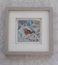 Framed Free Motion Robin Embroidery Textile Art  - Image 4