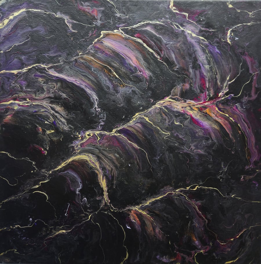 "Cosmic Chaos" Original Handmade Acrylic Canvas Painting Abstract Wall Art