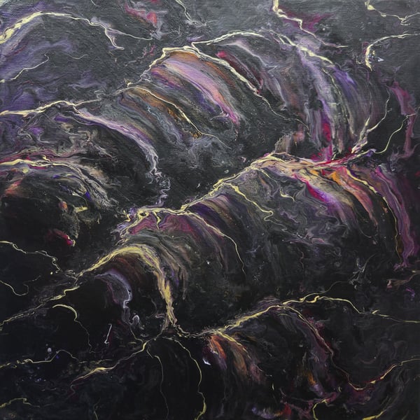 "Cosmic Chaos" Original Handmade Acrylic Canvas Painting Abstract Wall Art