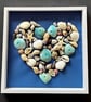 Heart shaped seashells picture frame