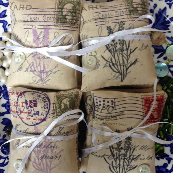 Lavender filled vintage style Christmas postcards