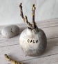 Smoke Fired Style Vessel, 'Calm' Clay Globe Bud Vase,Wabi Sabi Decor