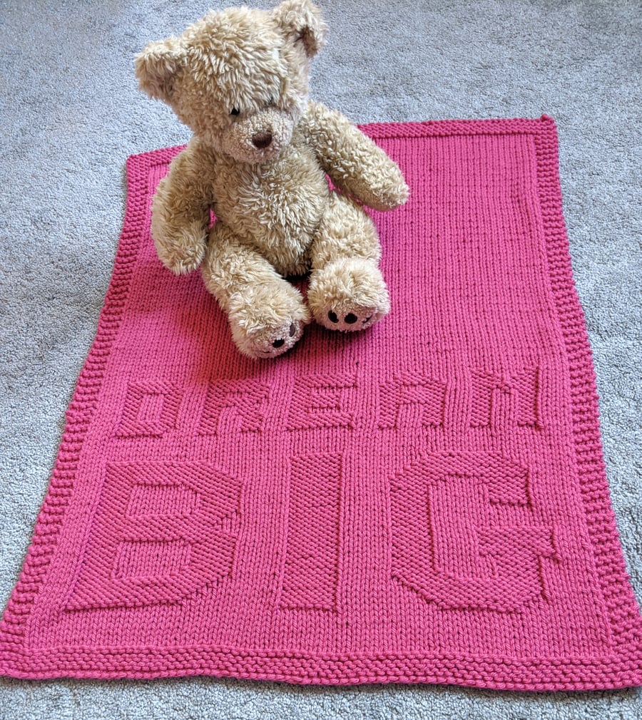 Knitting pattern - Dream Big baby blanket