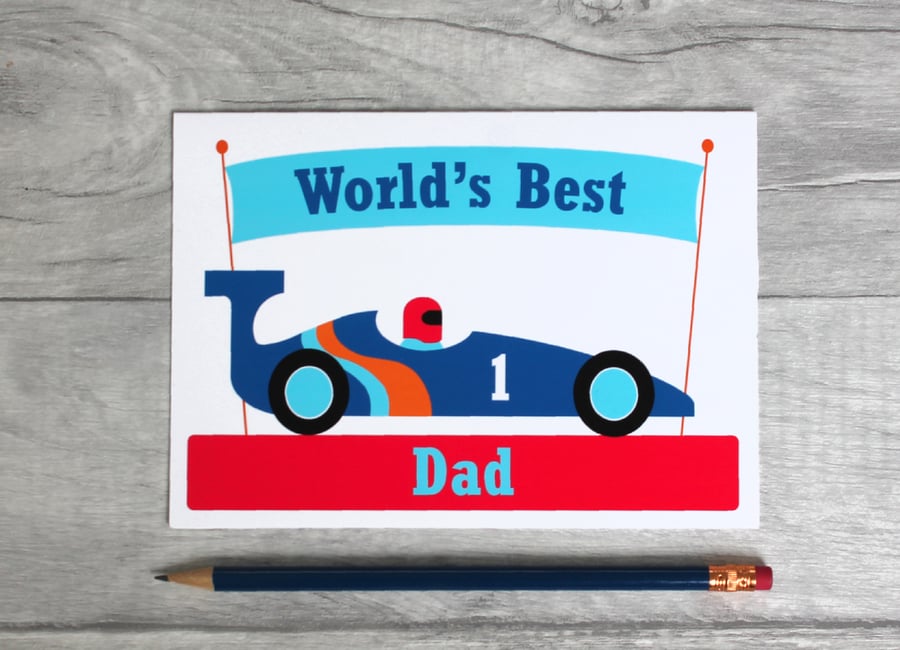 Racing Car Fathers Day Card
