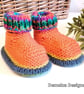 Gender Neutral Funky Bright Baby Booties 0-3 months size 