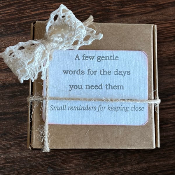 A Little Box of Calm. Mini Box of Gentle Reminders. Encouragement Gift.
