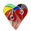 Heart of Hearts Rainbow Suncatcher Stained Glass 063