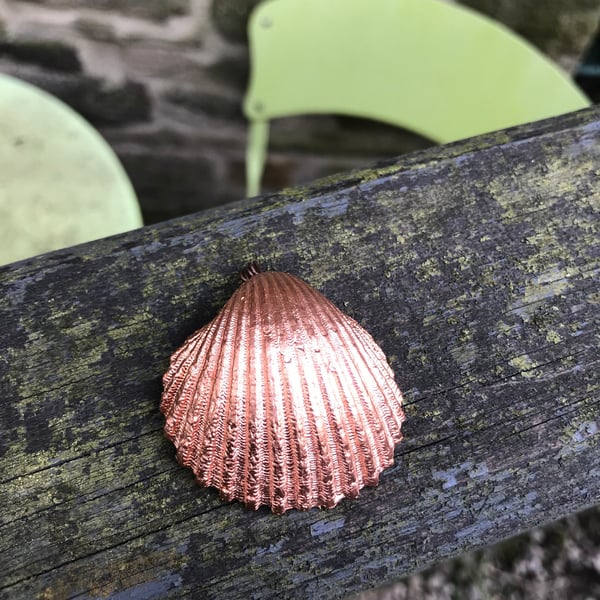 Cockle shell pendant, Copper electroform, 258