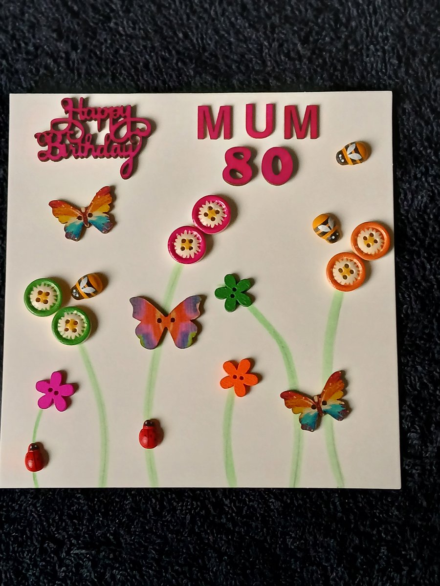 Mum 80th birthday card 