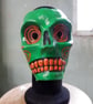 Large Green Skull Mask Paper Mache Venetian Horror Halloween - Image 2