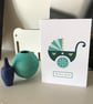'Vintage Pram' new baby card - Image 1