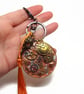 Steampunk Goth Bag Charm Keyring with Cogs and Skull - Image 4