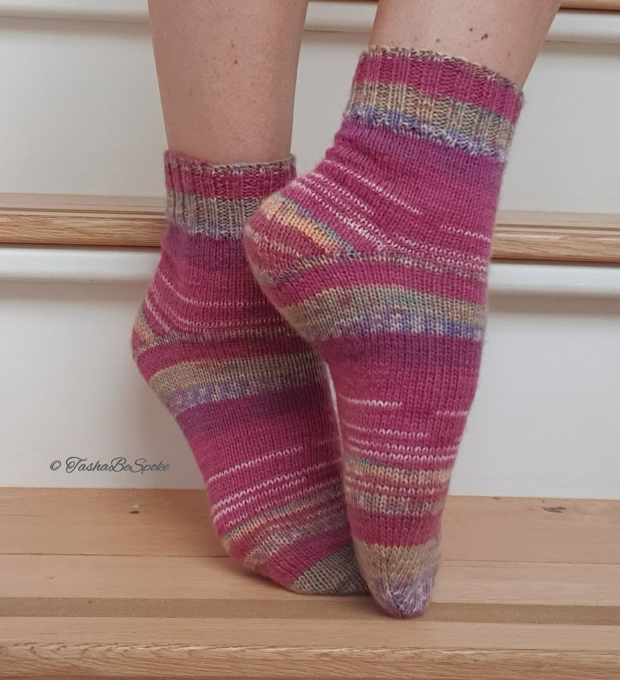 Hand knitted women socks, Wool knit socks, Made to order socks, Gift for her