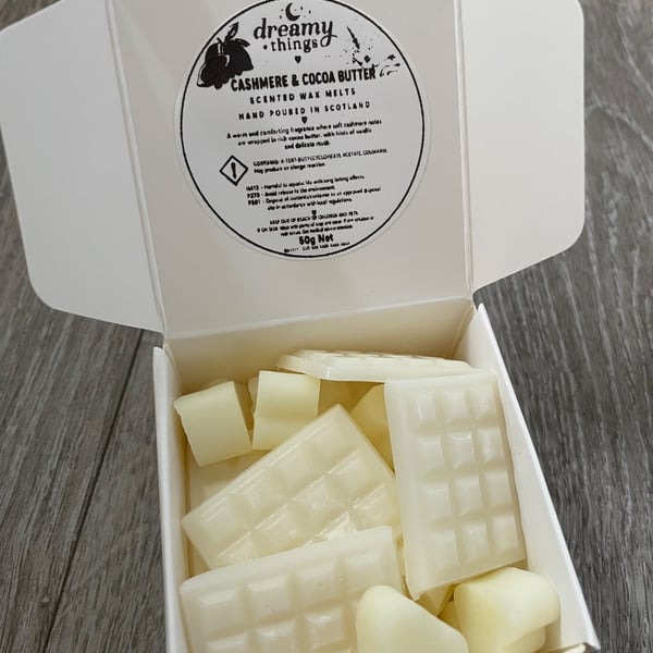 Cashmere and cocoa butter scented wax melts