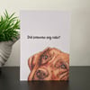 Hungarian Vizsla Dog Art Card. Blank or personalised for any occasion. 