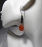 Sterling Silver &  Moss Agate Earrings Featuring Red Agate Flowers   - Image 5