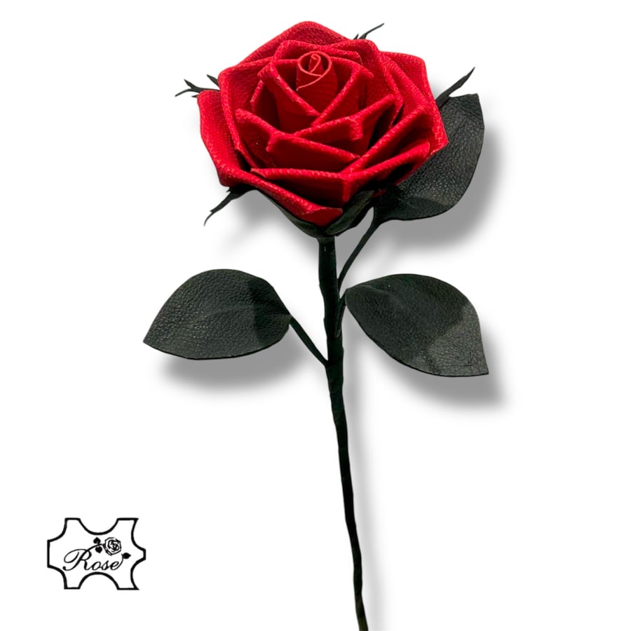 'Evermore'- Red Leather Rose