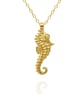 Gold vermeil Seahorse charm pendant and chain.