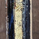 Delightful stoneware, flower decorated blue vase