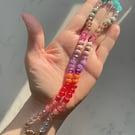 Multi Gemstone & Faceted Glass Hand Knotted Beaded Necklace