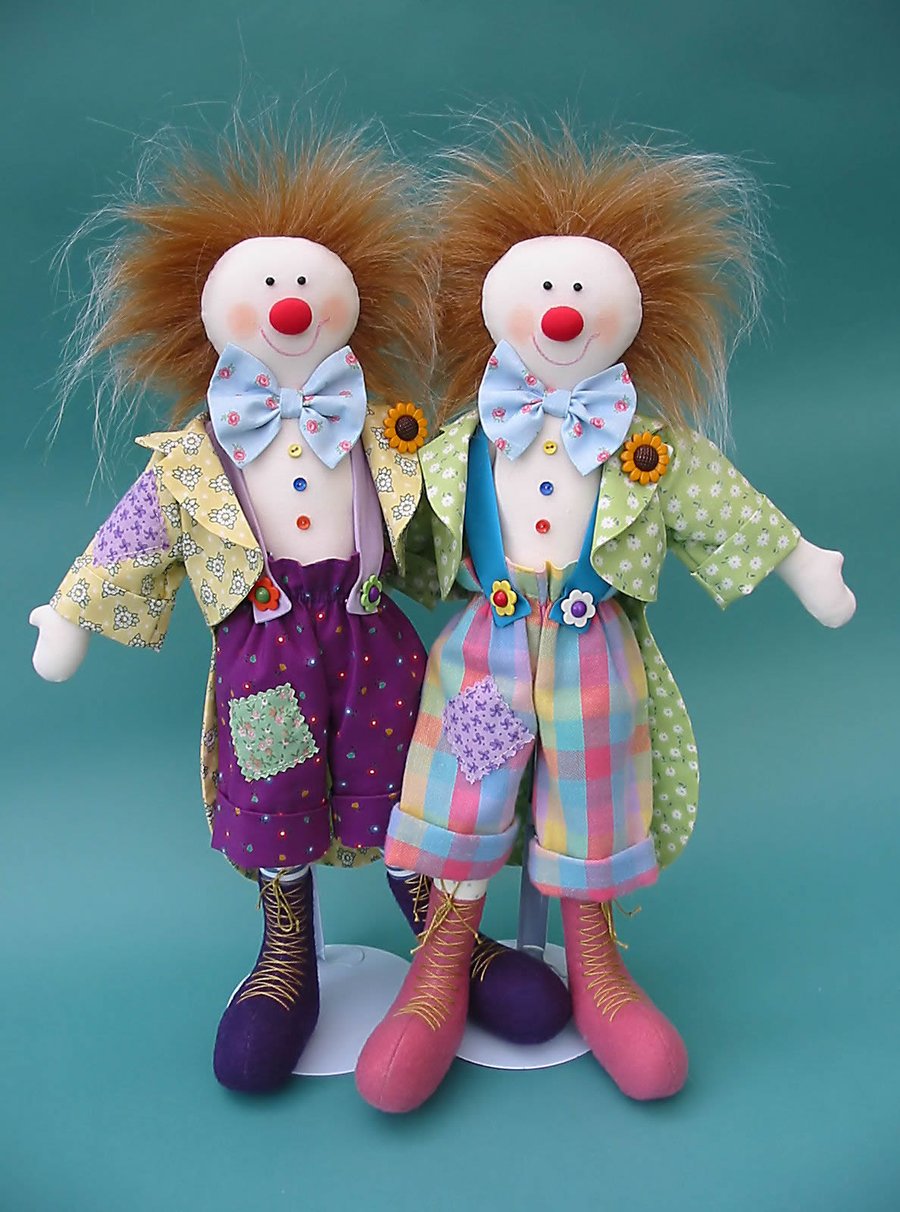 Squiggles Clown Rag Doll Pattern