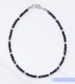 Dainty handmade black spinel and sterling silver lobster clasp bracelet - Image 1