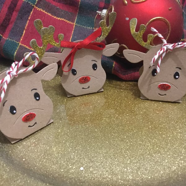 Christmas Rudolph Place Tags - Set of 6
