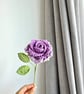 Crochet Lilac Rose with 3 Leaves Summer Seconds - Image 5