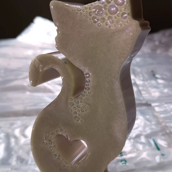 Cat ornament resin quirky unique gift