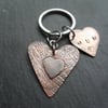 Vintage Style Mum Copper Heart Keyring 