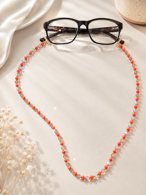 Sparkling Orange Glasses Chain