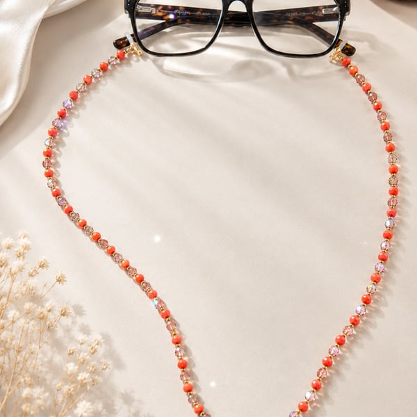 Sparkling Orange Glasses Chain