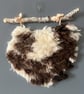 Art felt wall hanging Heart shaped Jacob fleece  natural and tactile