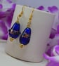 Blue and Gold Teardrop Earrings - Image 6