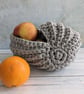 Ammonite basket, crochet shell, home decor, nautilus, fossil, T-shirt yarn - Image 5