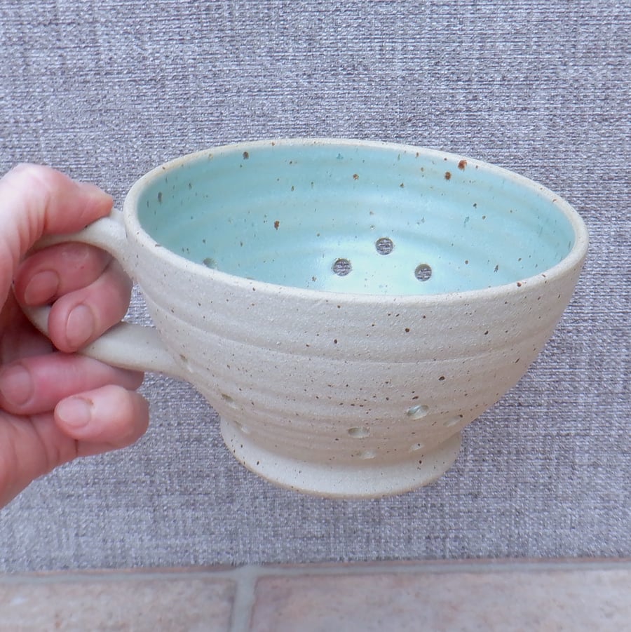 Berry bowl or colander wheel thrown stoneware pottery ceramic handmade