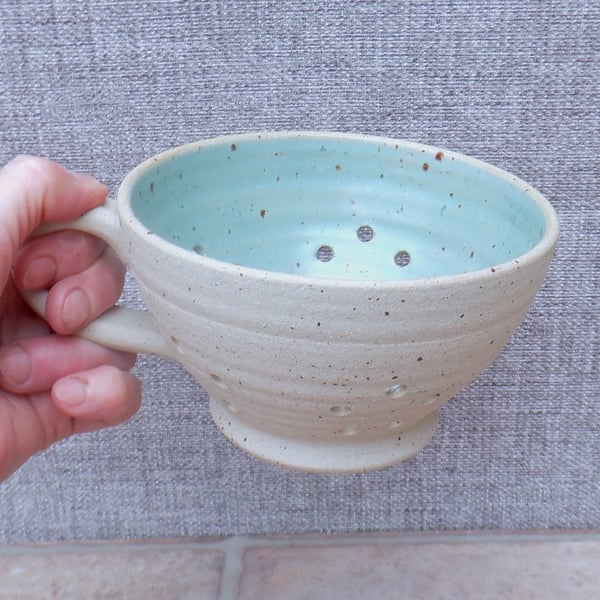Berry bowl or colander wheel thrown stoneware pottery ceramic handmade